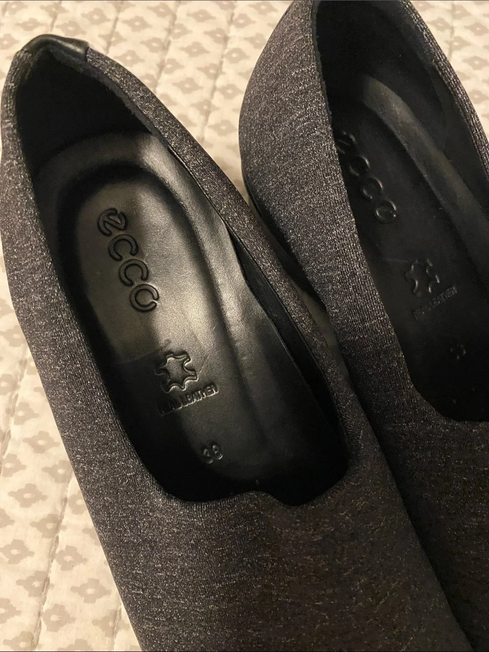 Ecco Women's Slip-On Wedge Shoes in Charcoal Gray